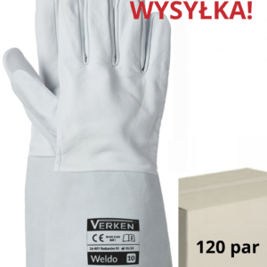 r.10/XL Rękawice spawalnicze  MIĘKKIE kozia skóra TIG MIG Verken Weldo 120par