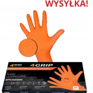 r.9/L RĘKAWICZKI NITRYLOWE  MOCNY CHWYT WARSZTATOWE 4GRIP