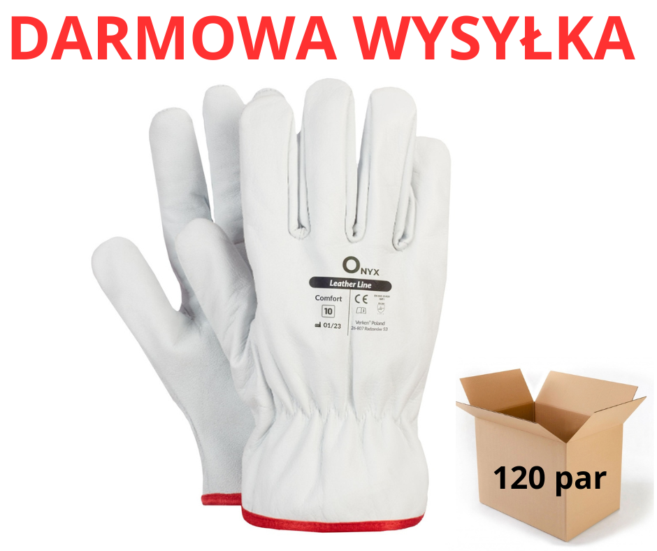 r.10/XL RĘKAWICE ROBOCZE TYPU  DRIVER WYKONANE Z KOZIEJ SKÓRY SKÓRZANE COMFORT