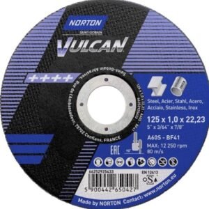 100xTARCZA DO CIĘCIA METALU  125mm x1,0 NORTON VULCAN STAL INOX
