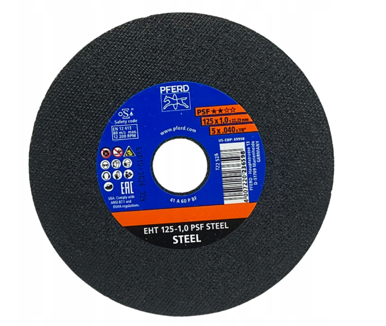PFERD TARCZA  DO CIĘCIA STALI METALU 125x1,0 mm